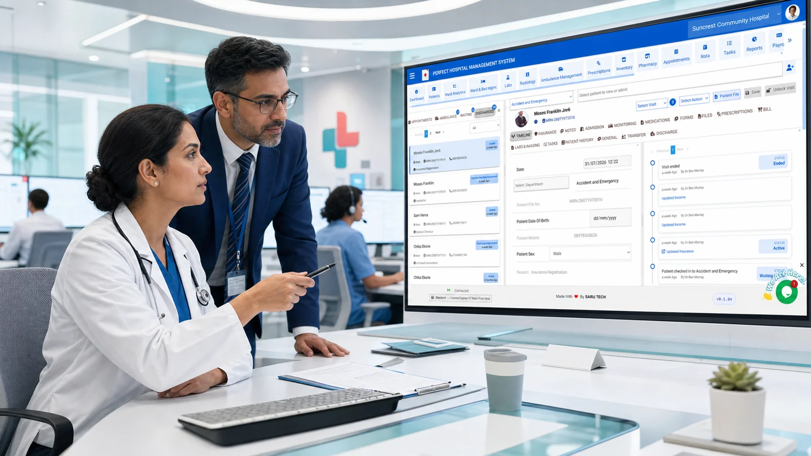 Perfect Hospital Management System in a professional work environment